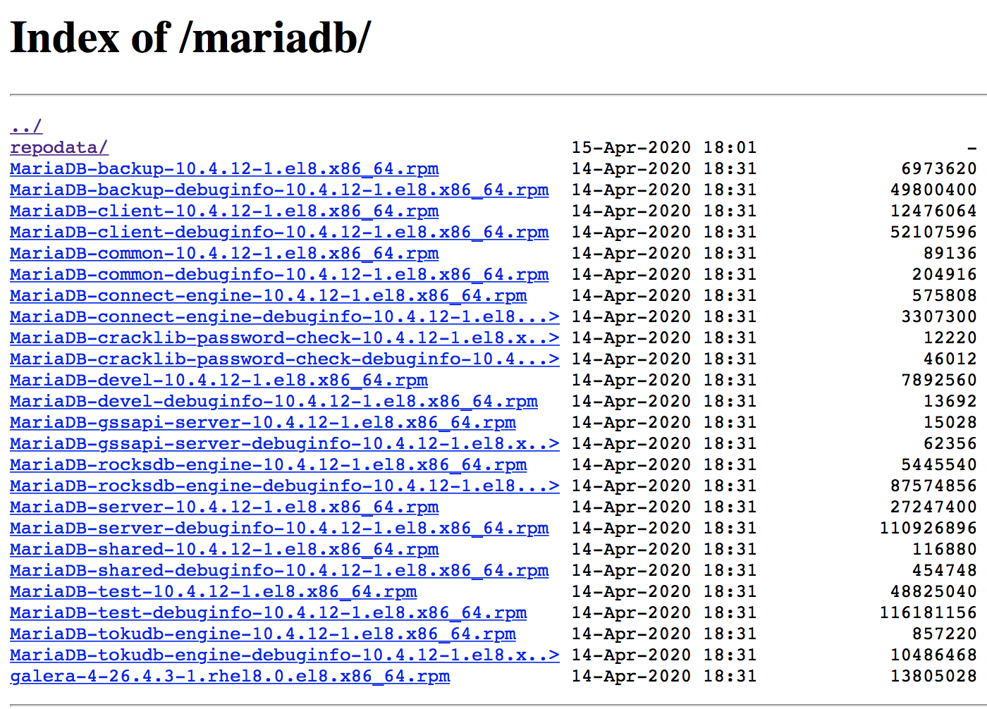 mariadb index