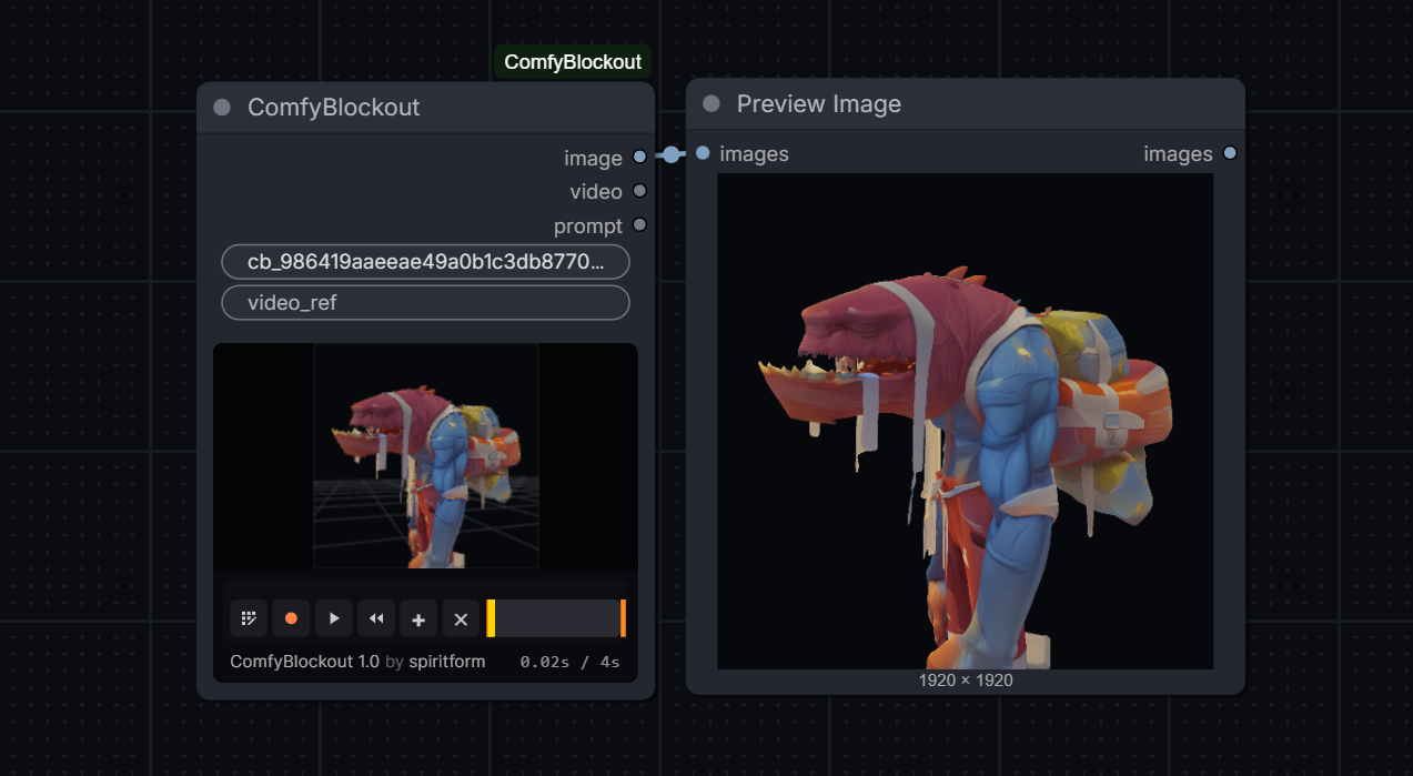 ComfyBlockout node + Preview Image output