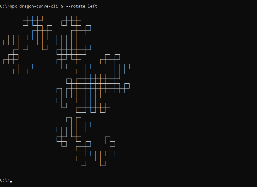 What dragon-curve-cli prints to the console