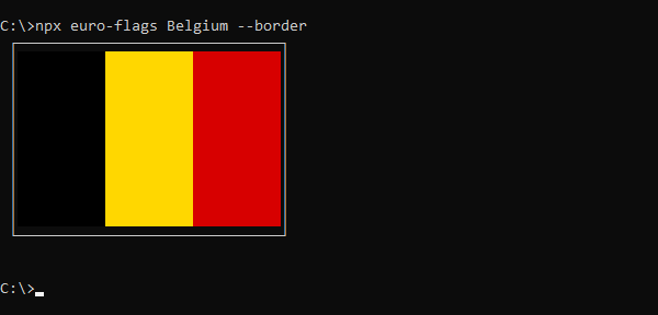 What euro-flags prints to the console