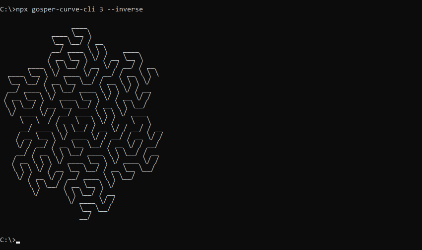 What gosper-curve-cli prints to the console