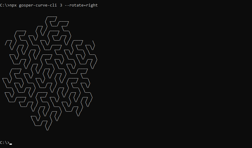 What gosper-curve-cli prints to the console