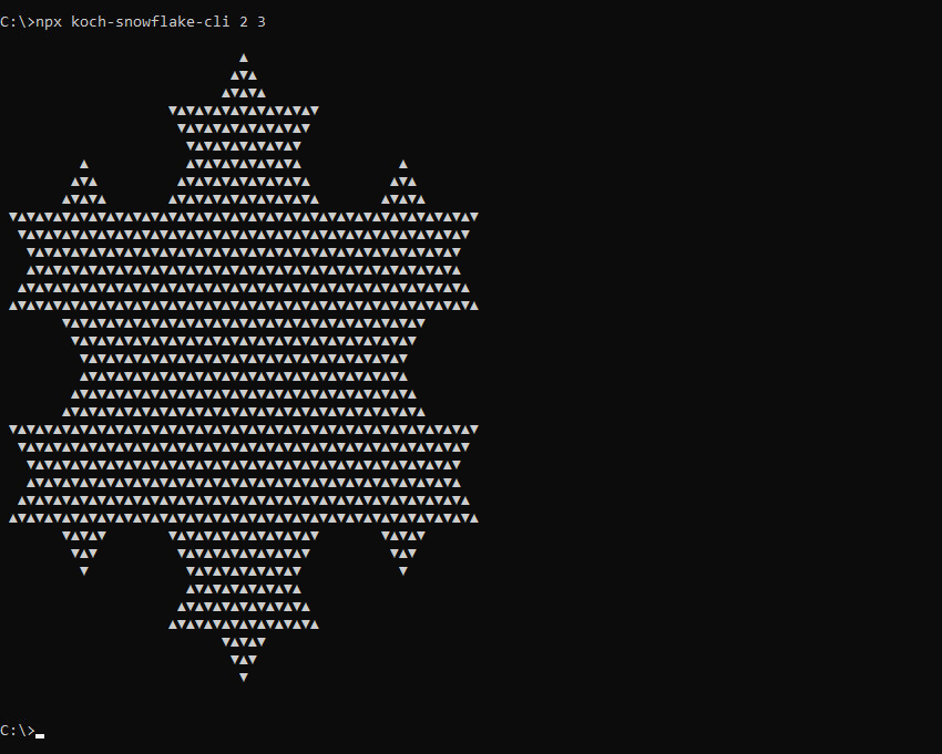 What koch-snowflake-cli prints to the console