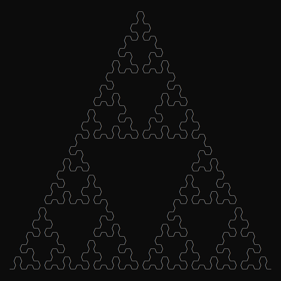 What sierpinski-arrowhead-cli prints to the console