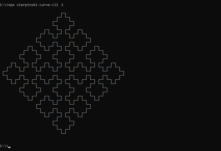 What sierpinski-curve-cli prints to the console