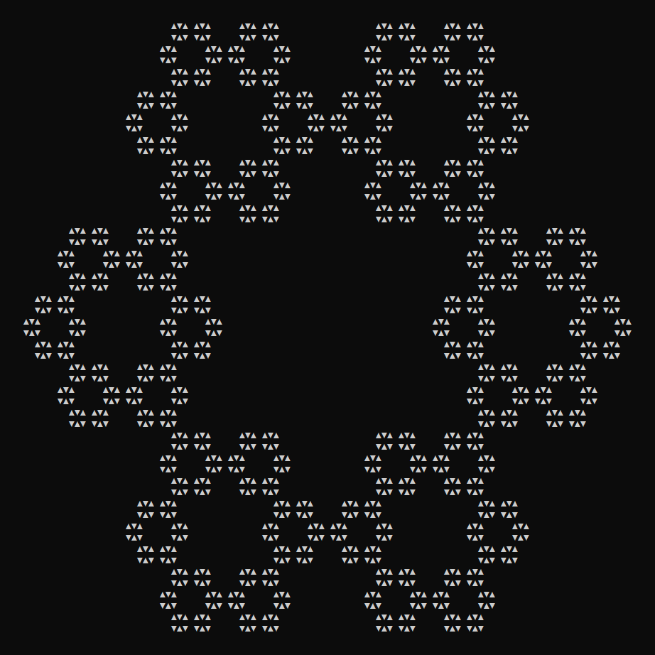 What sierpinski-hexagon-cli prints to the console