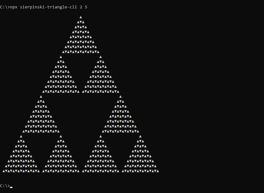 What sierpinski-triangle-cli prints to the console