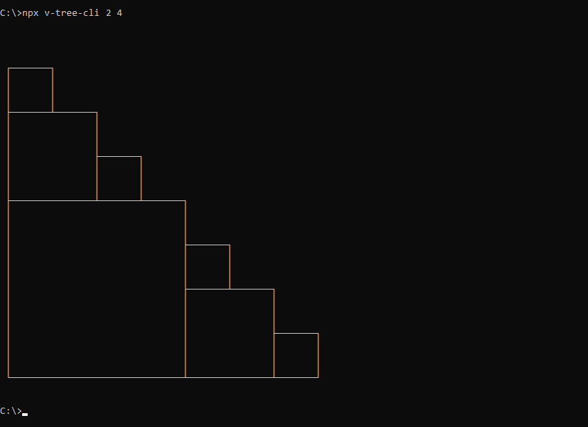 What v-tree-cli prints to the console