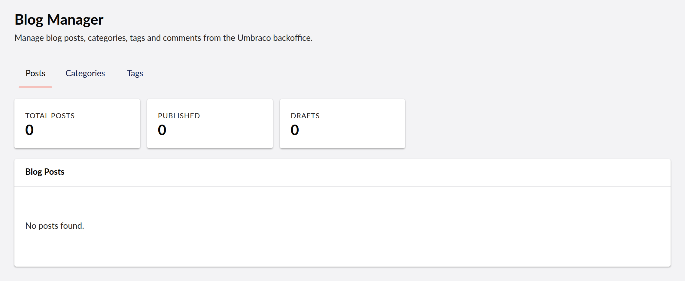 Blog dashboard