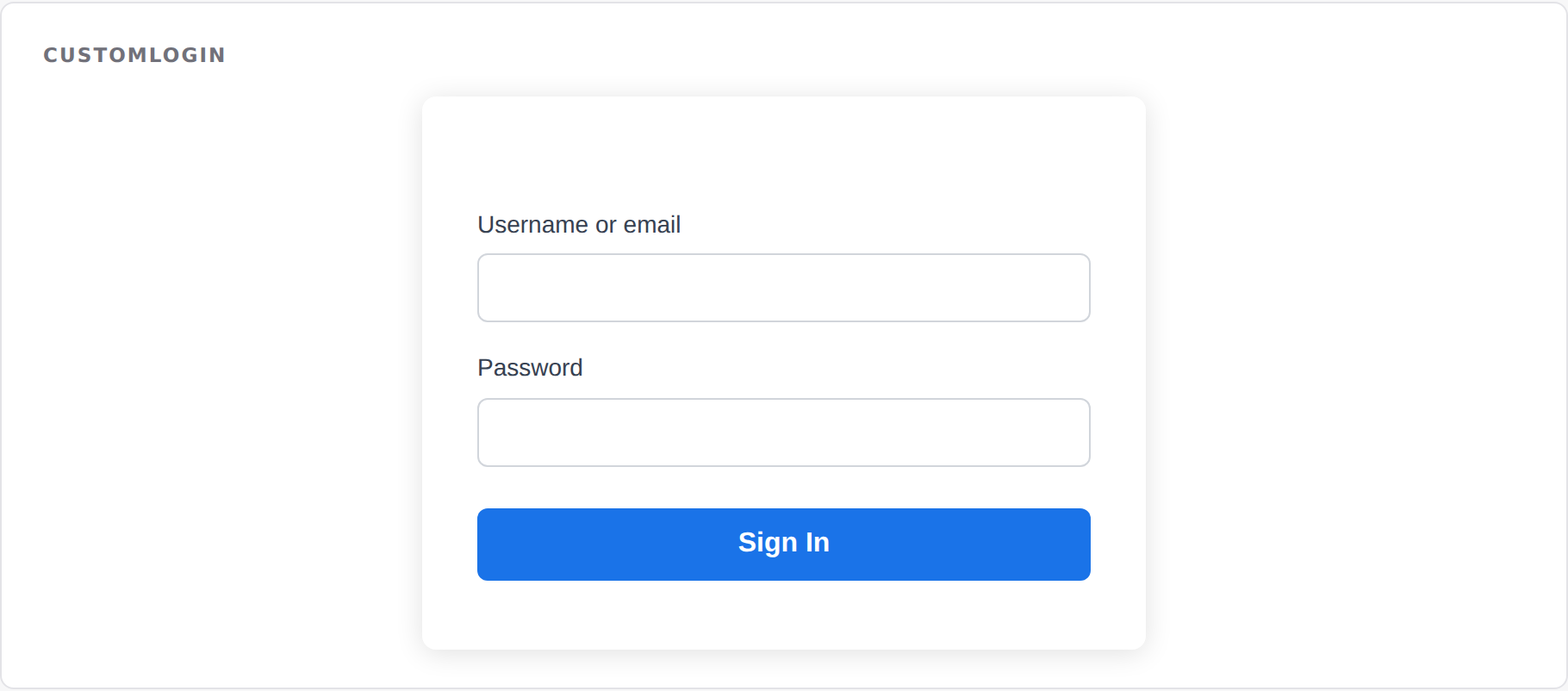 CustomLogin on the front end