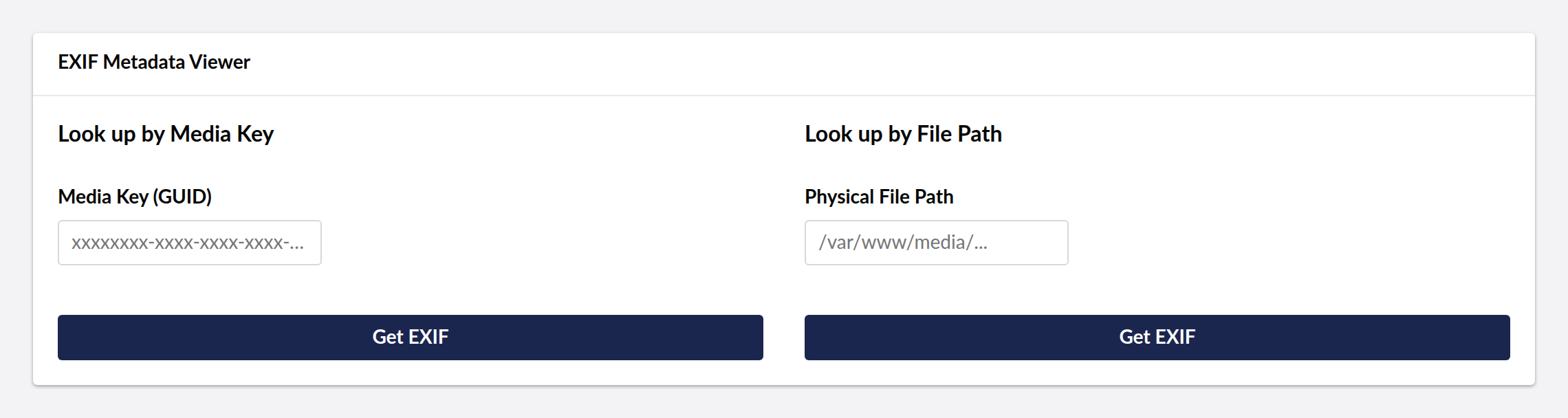 Exif dashboard