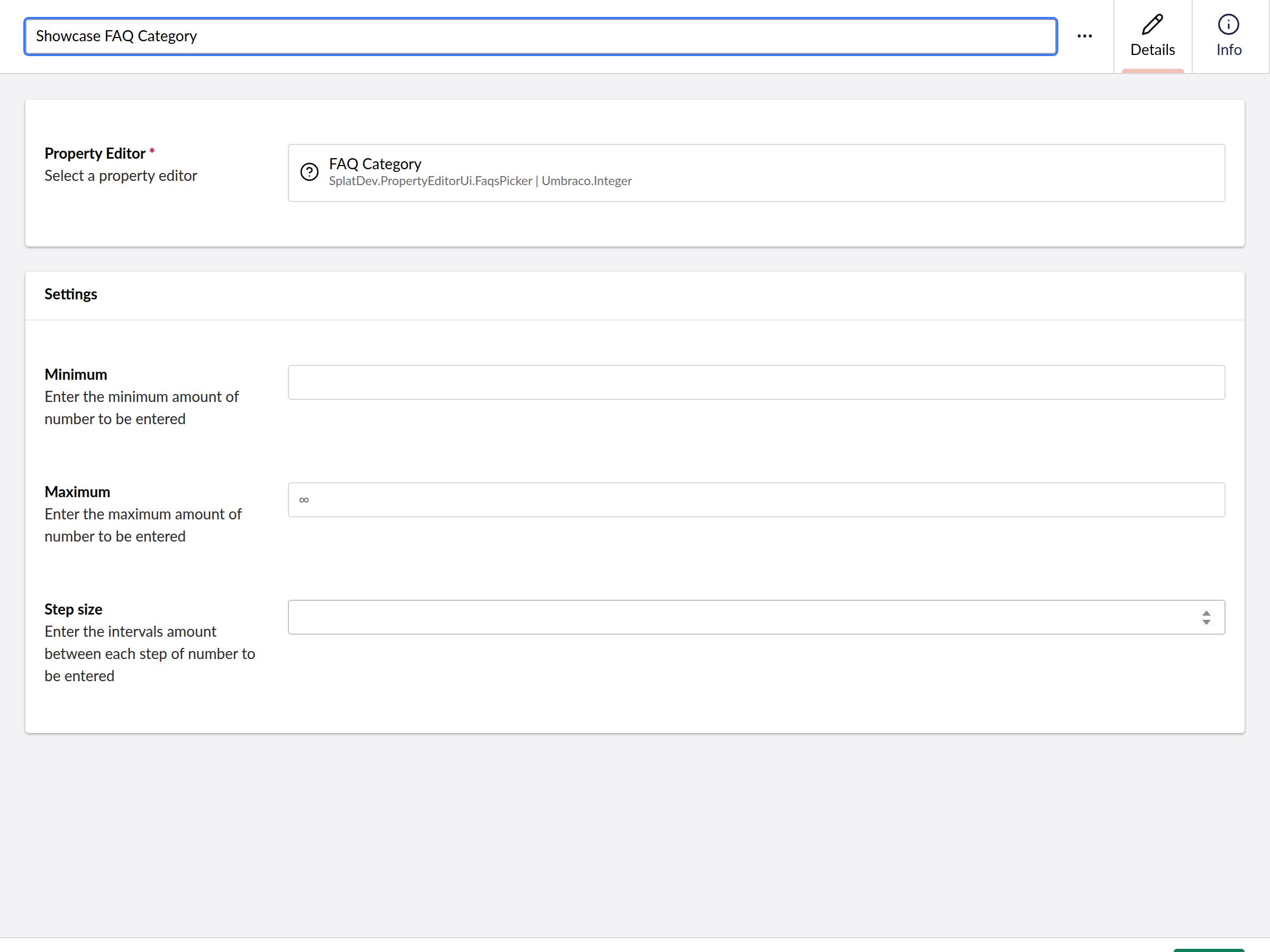 Faqs data type