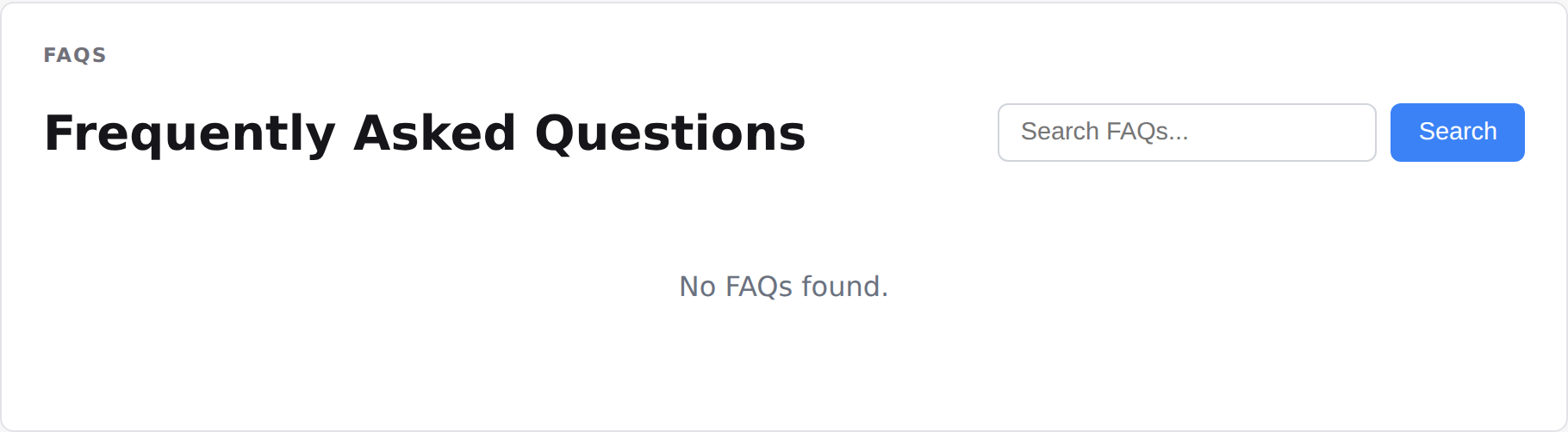 Faqs on the front end
