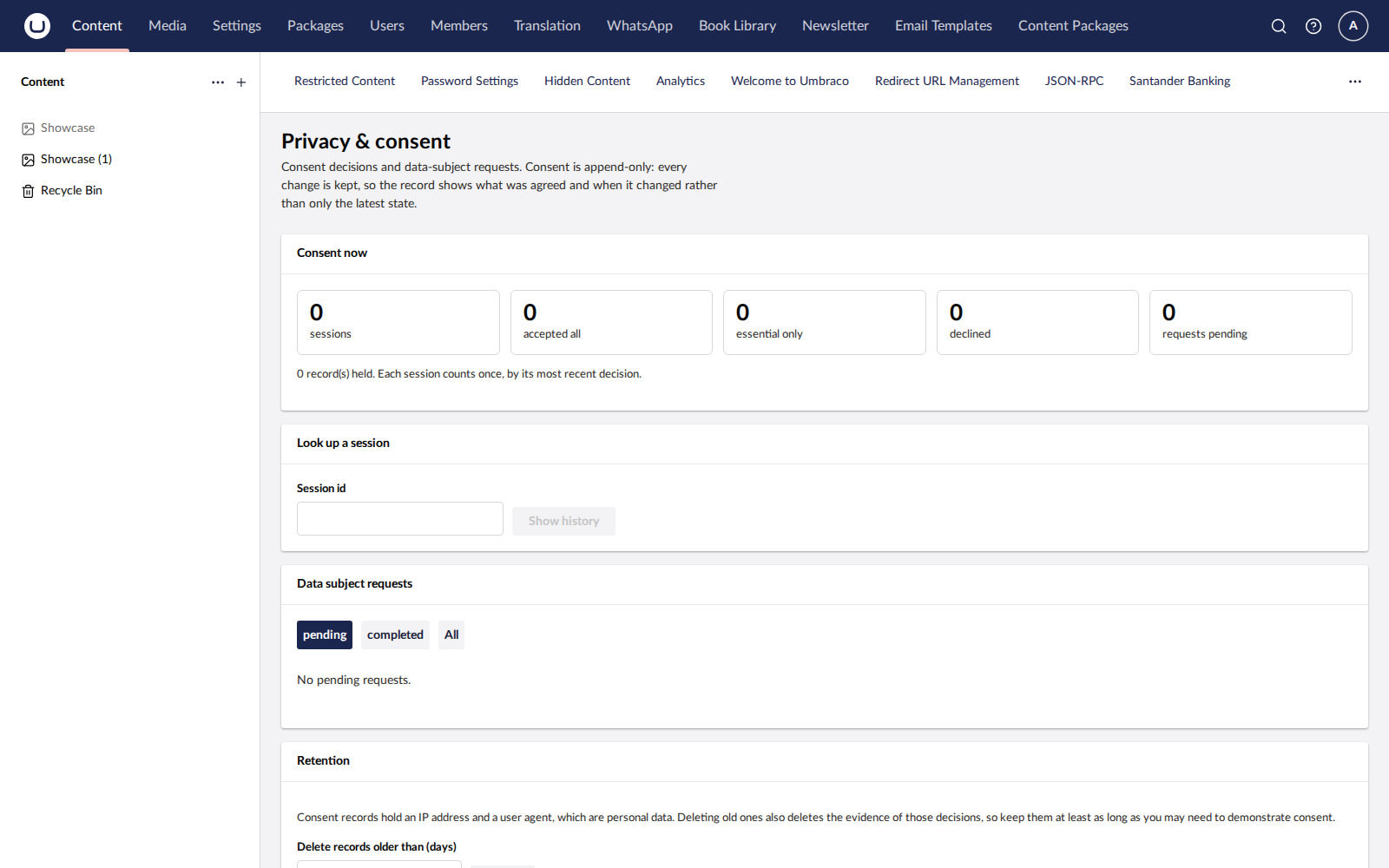 Gdrp dashboard