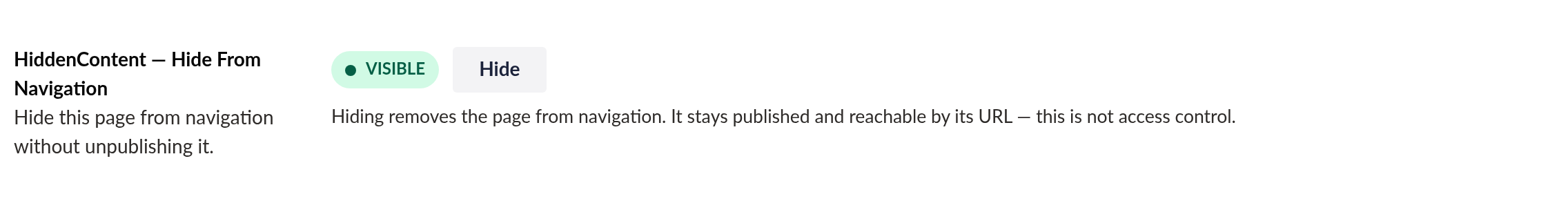 HiddenContent property editor
