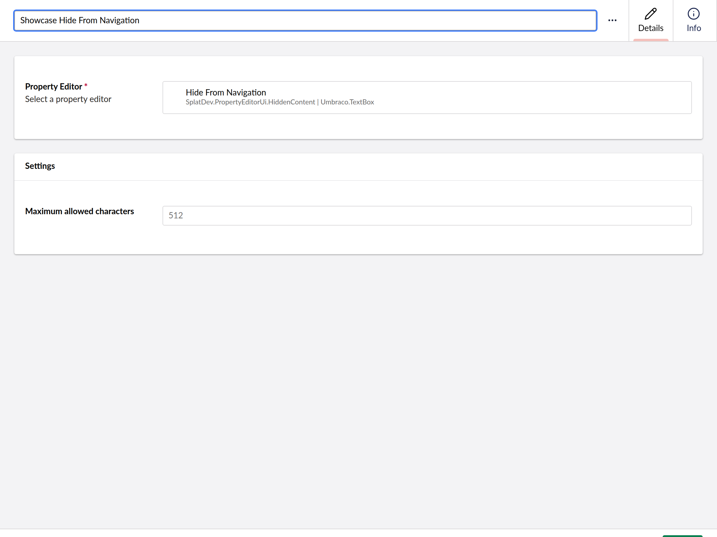 HiddenContent data type