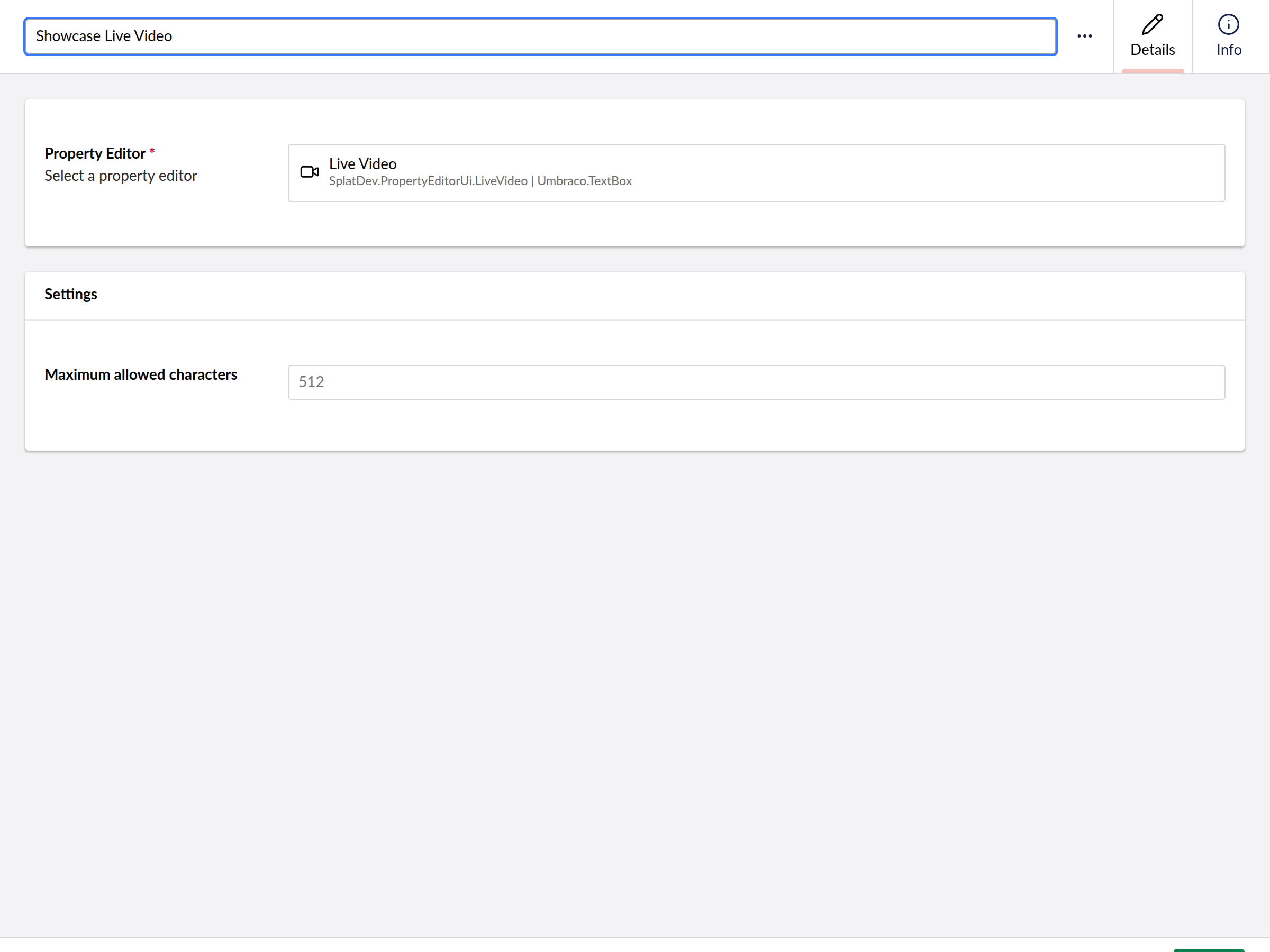 LiveVideo data type
