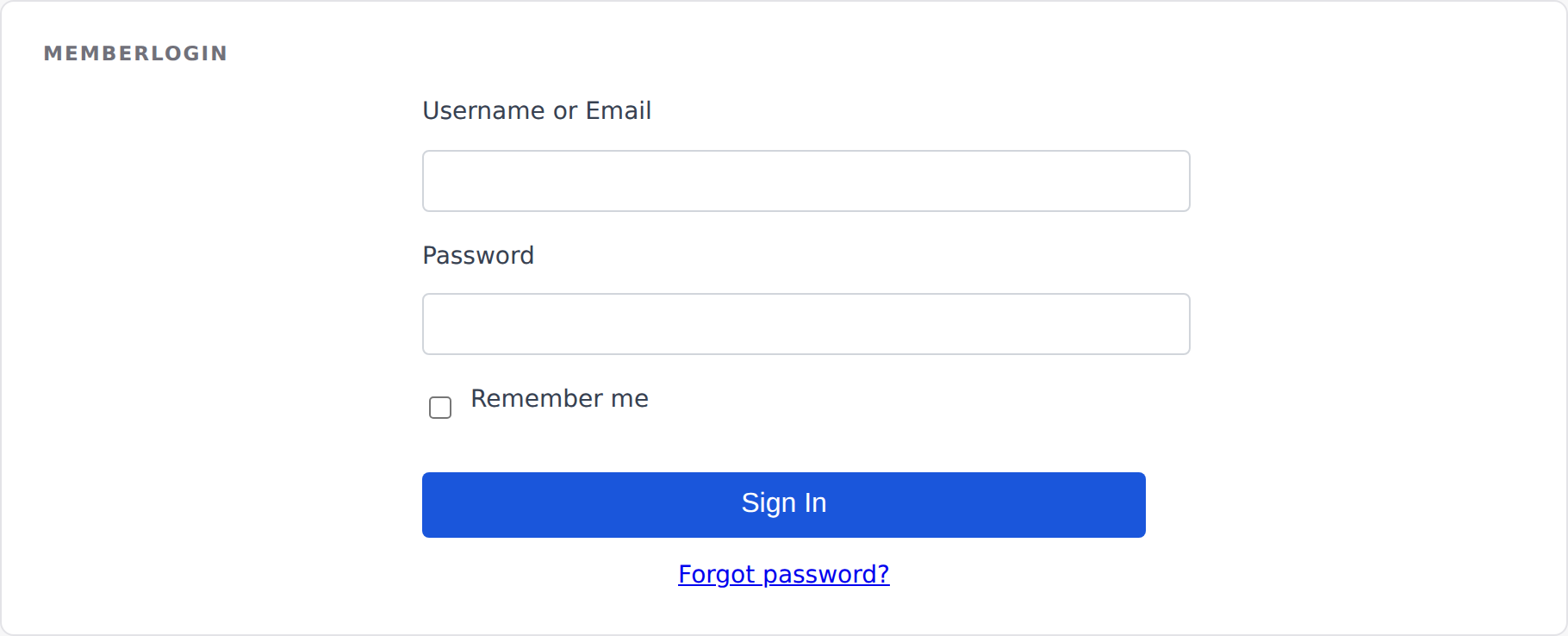 MemberLogin on the front end