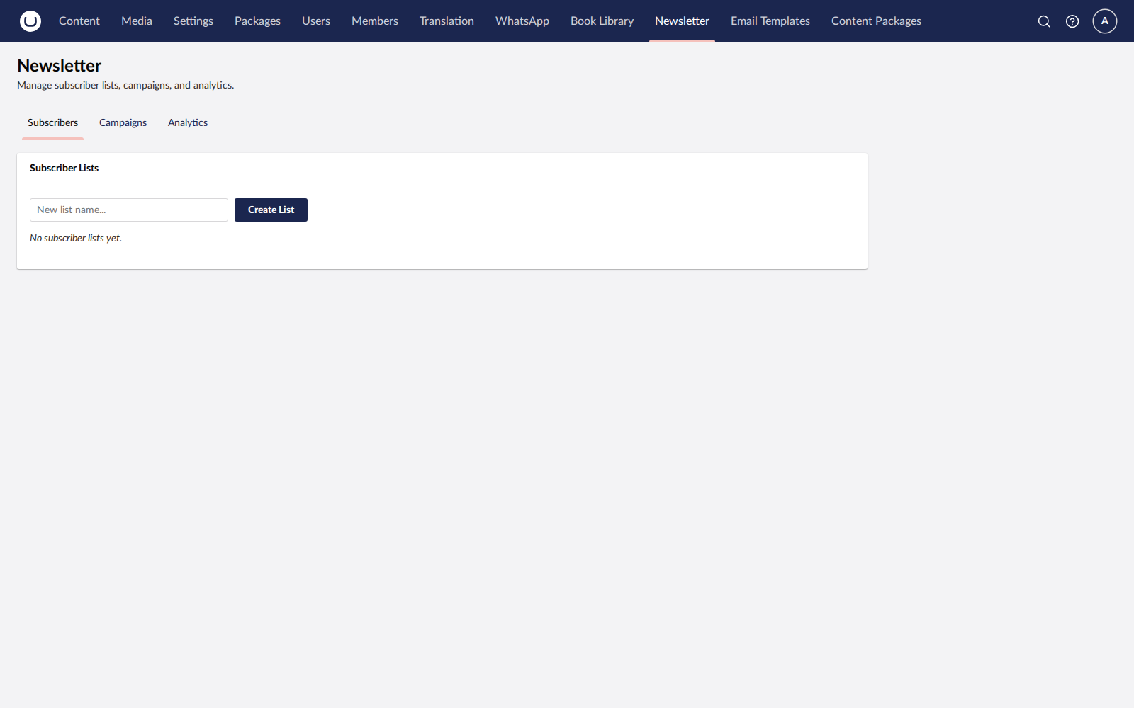 Newsletter dashboard