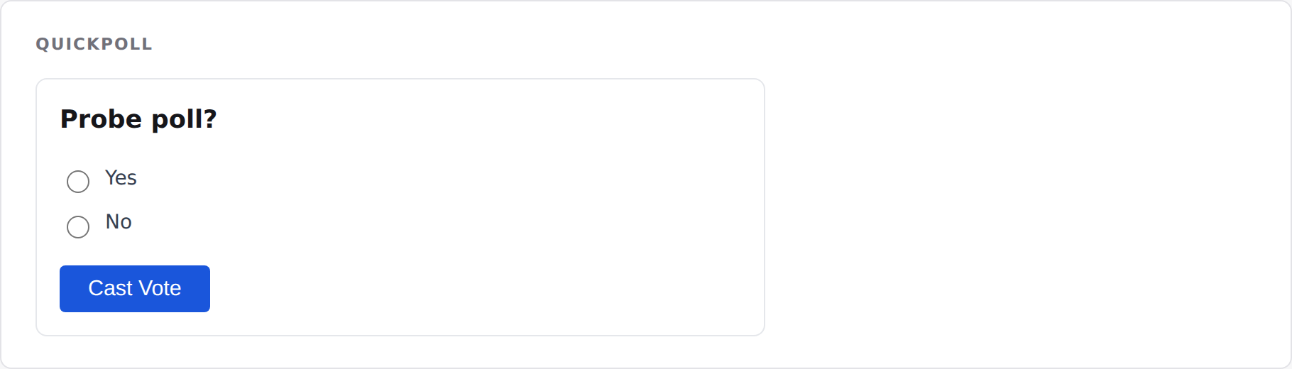 QuickPoll on the front end