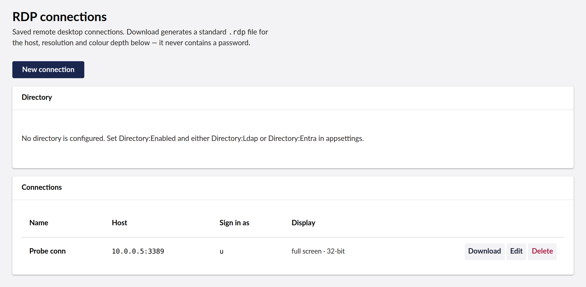 RdpManager dashboard