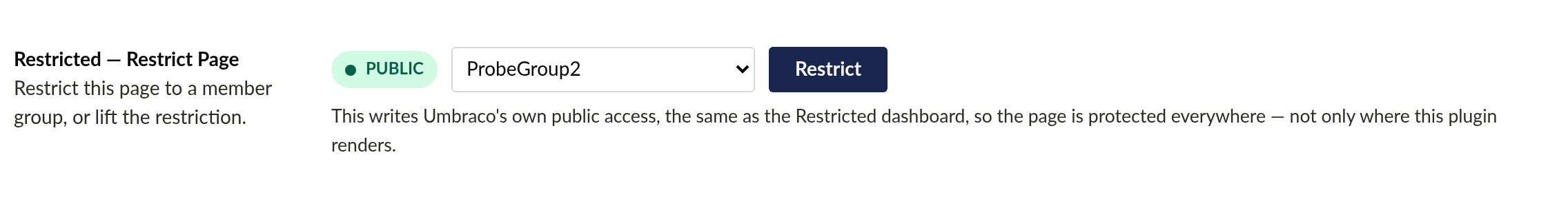 Restricted property editor
