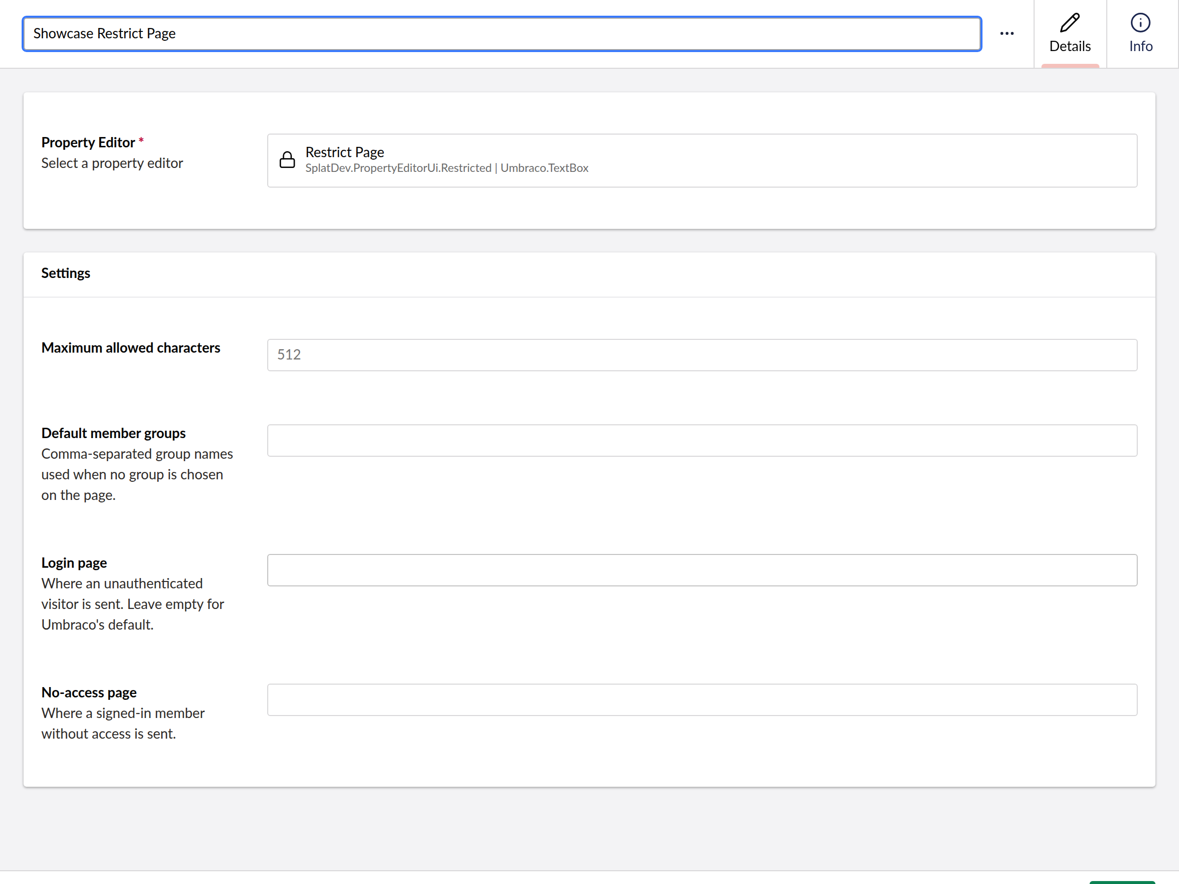 Restricted data type