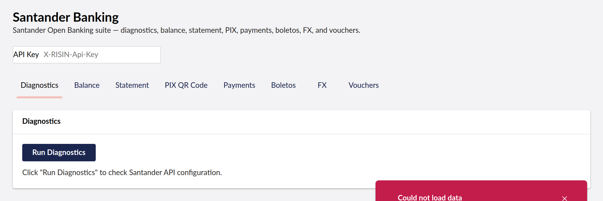 Santander dashboard
