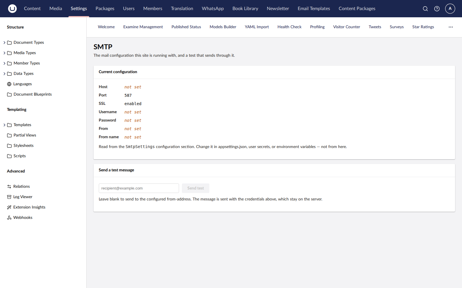 Smtp dashboard