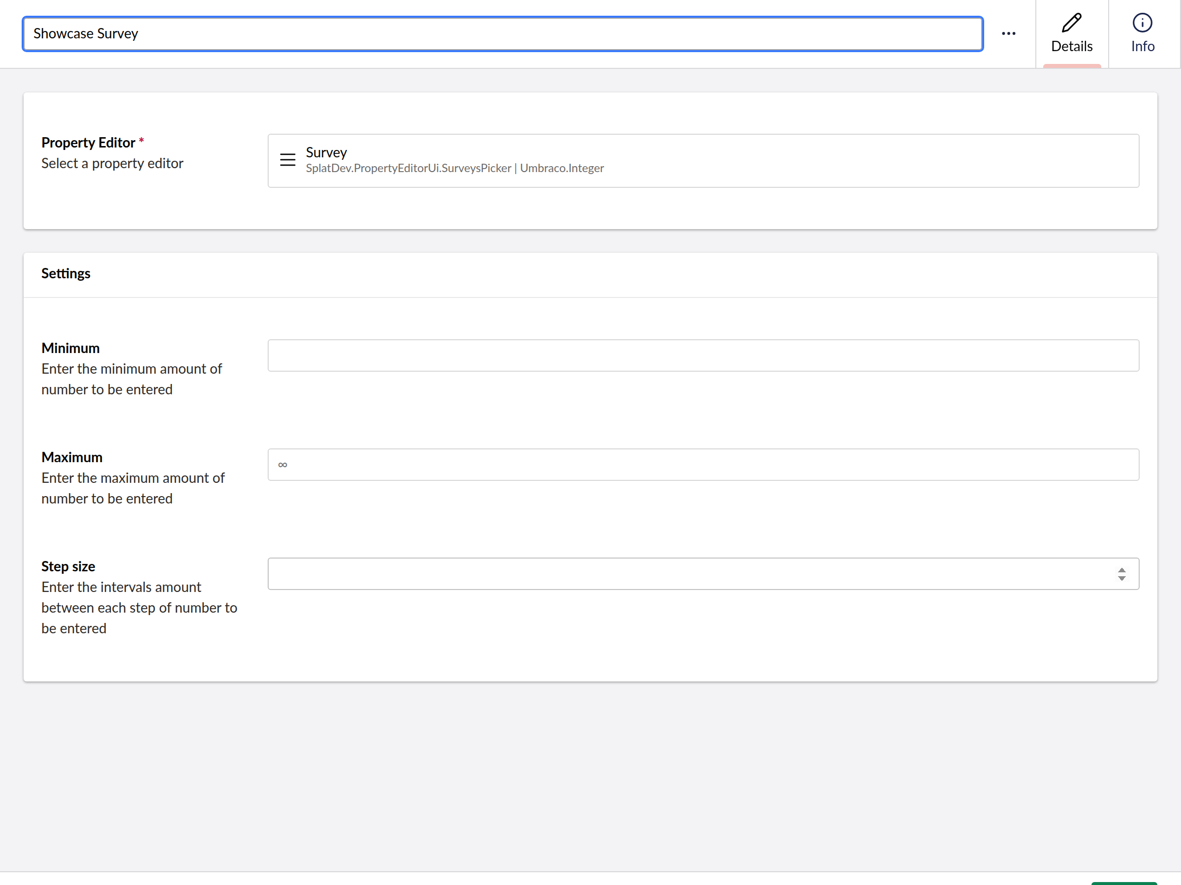 Surveys data type
