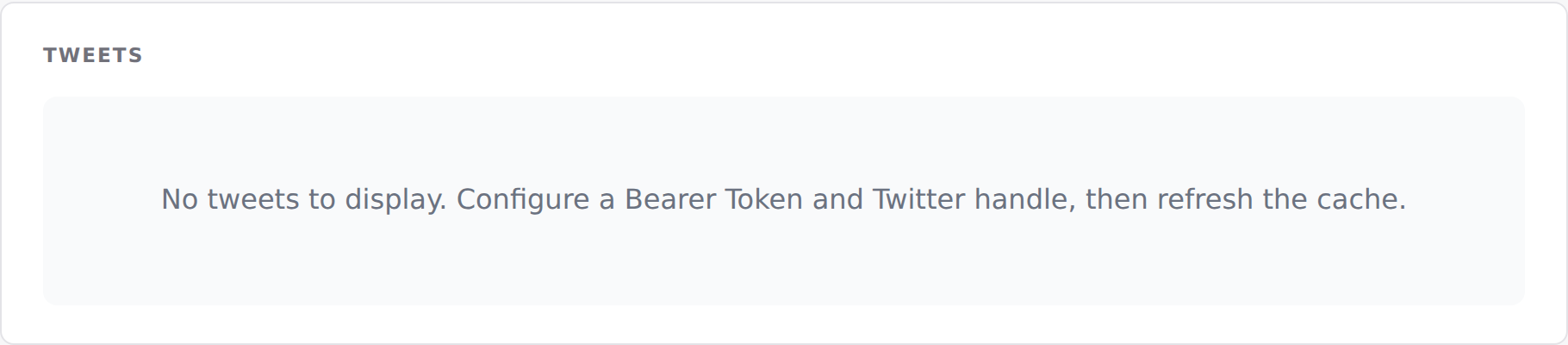 Tweets on the front end