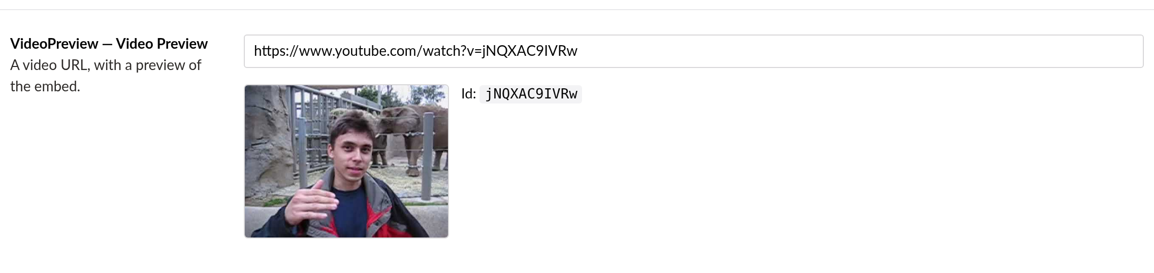 VideoPreview property editor