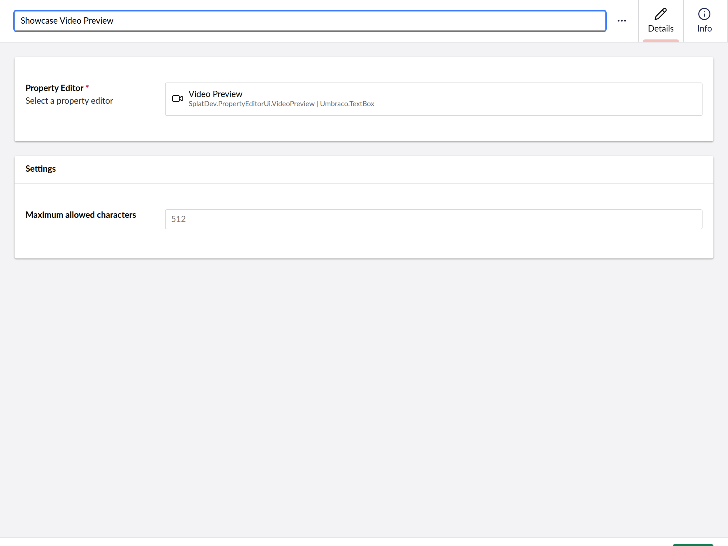 VideoPreview data type