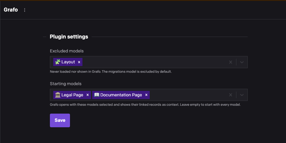 Plugin settings