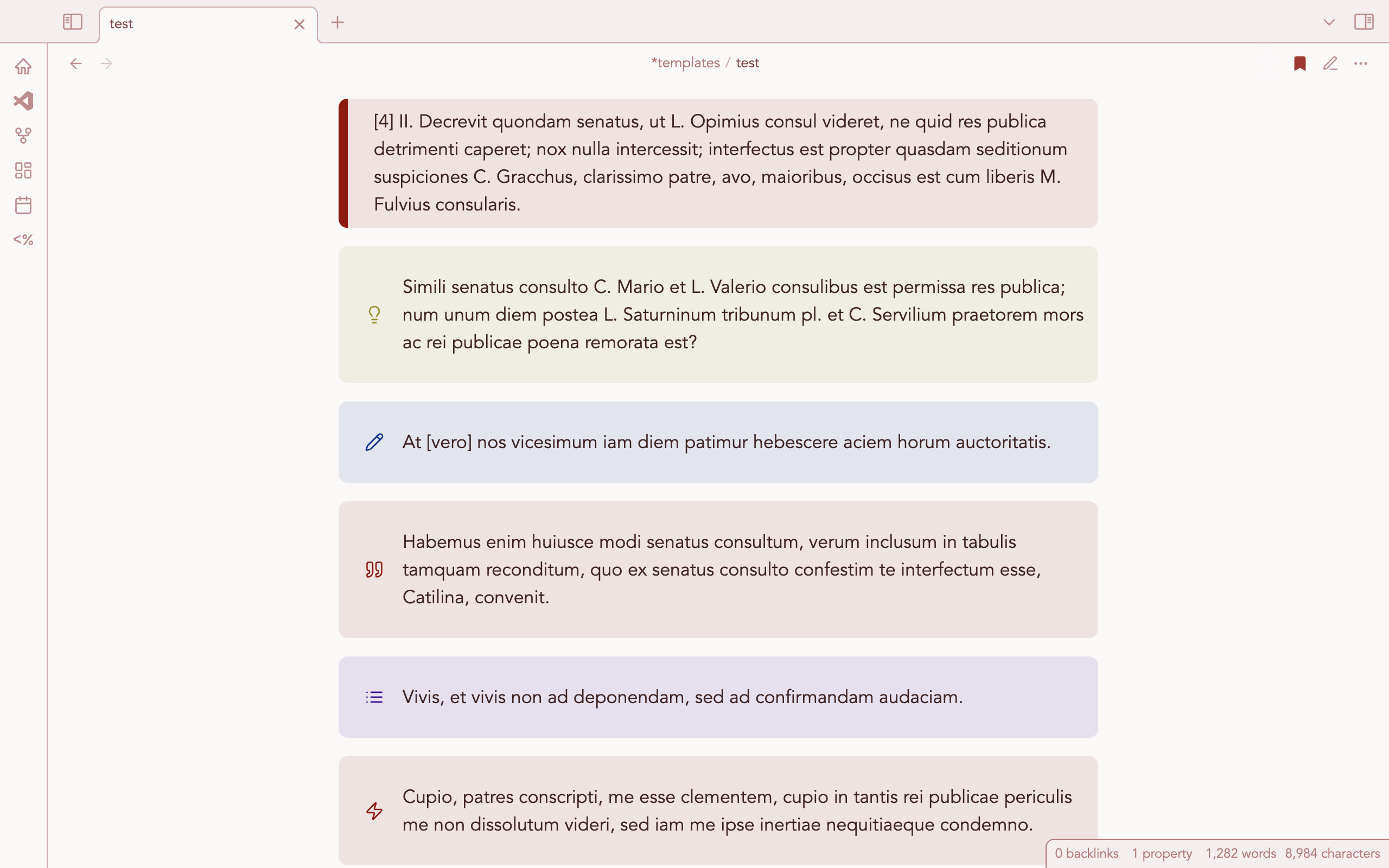 Example setup: light with dark red accent