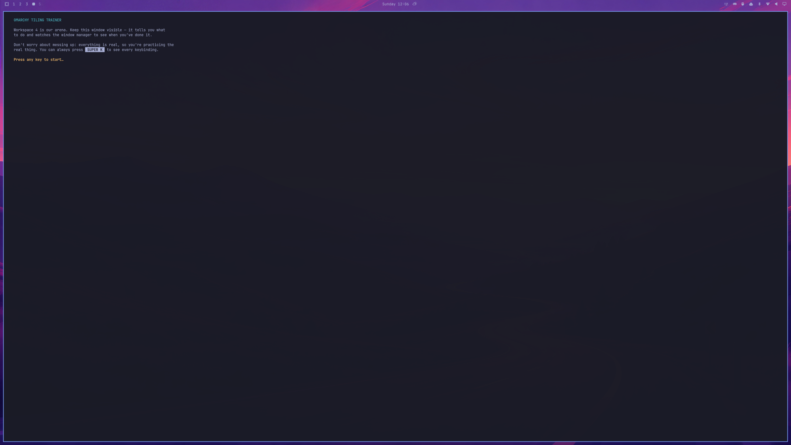 The intro screen