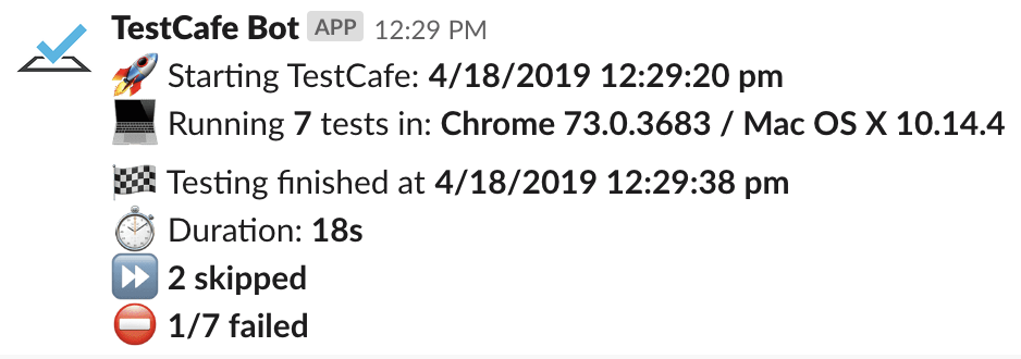 Slack report - failed