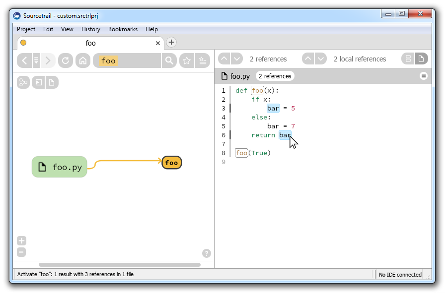 "view local variable usages"