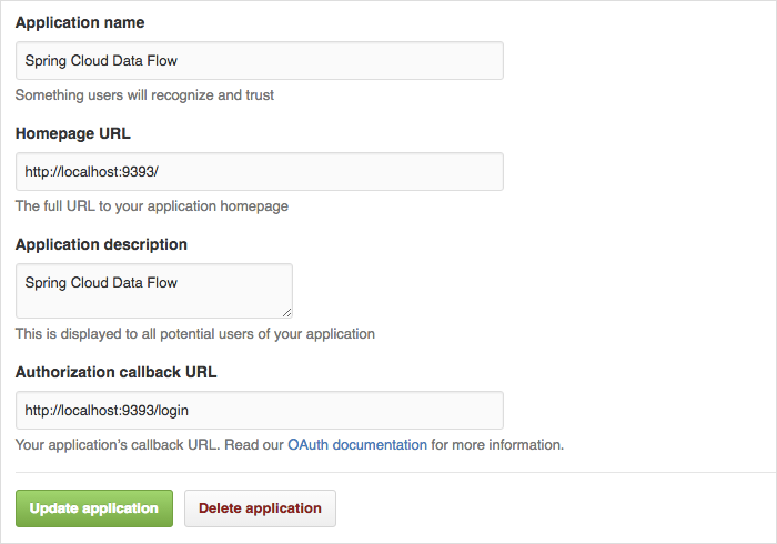 Register an OAuth Application for GitHub