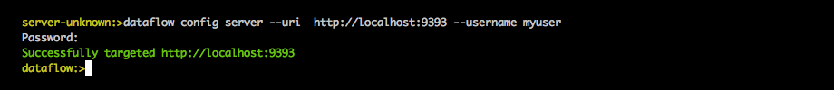 Target and Authenticate with the Data Flow Server from within the Shell