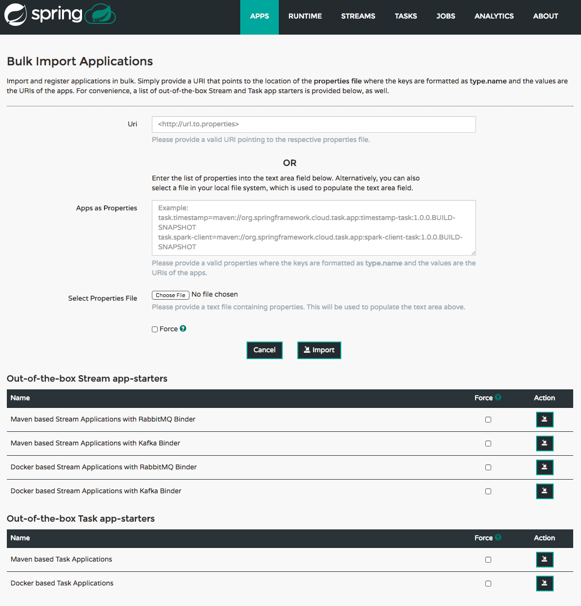 Bulk Import Applications