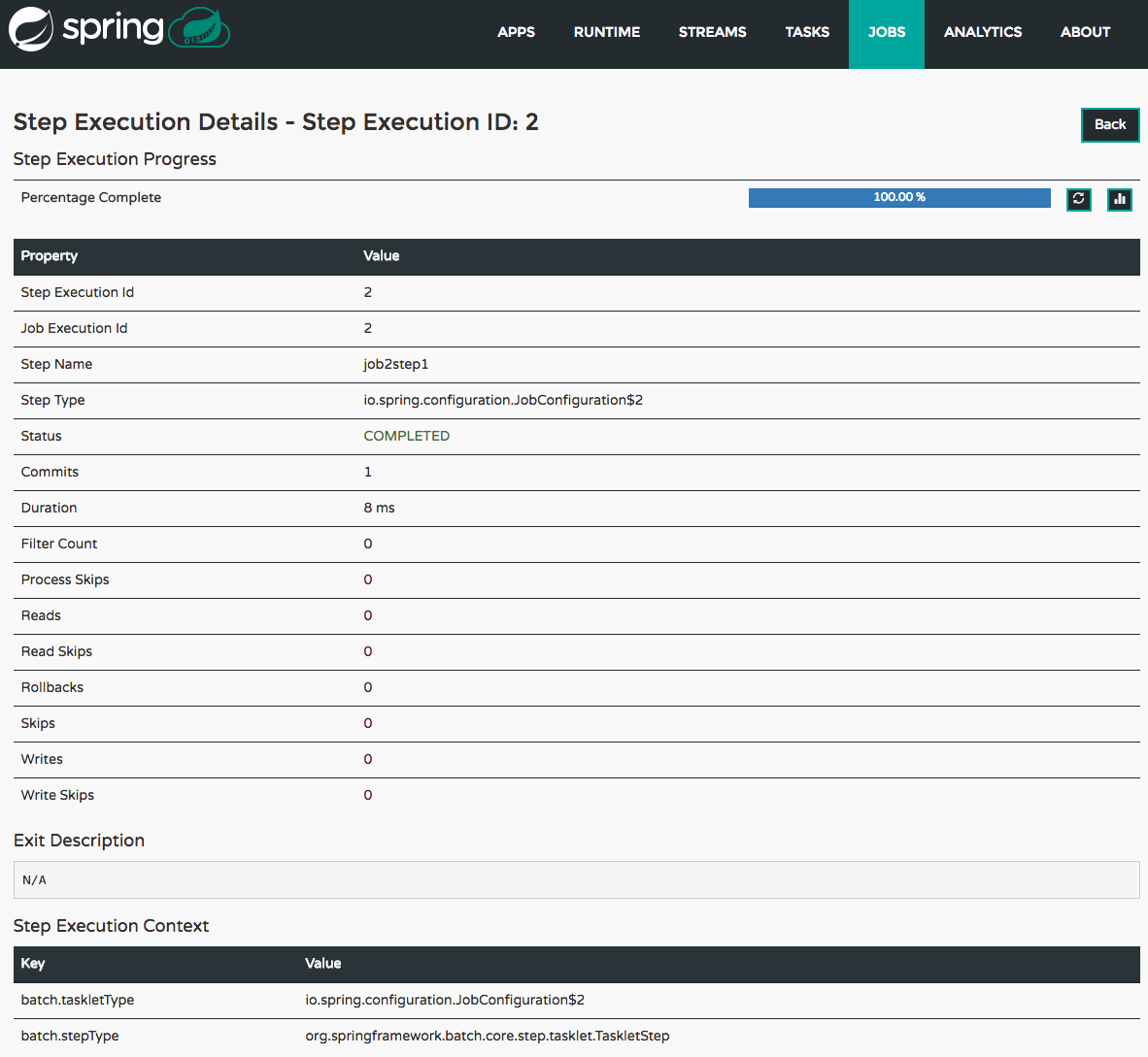 Step Execution History