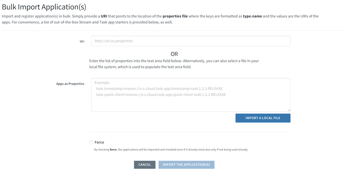 Bulk Import Applications