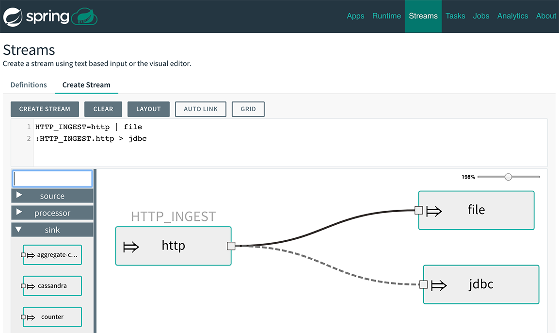 Tap stream example