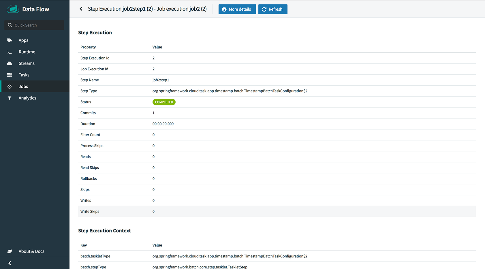 Step Execution History