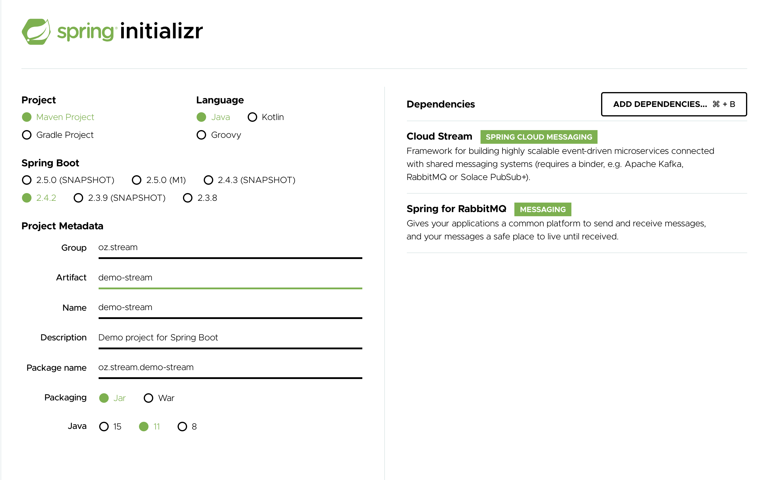 Reactive clearance cloud stream