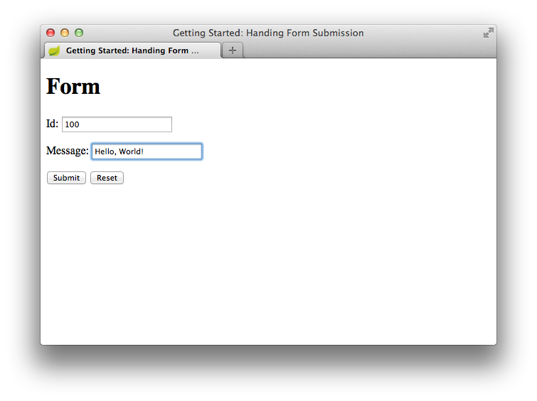 Getting Started  Handling Form Submission