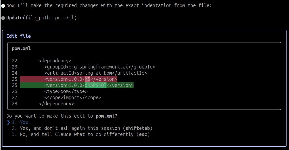 Updating BOM version in Claude