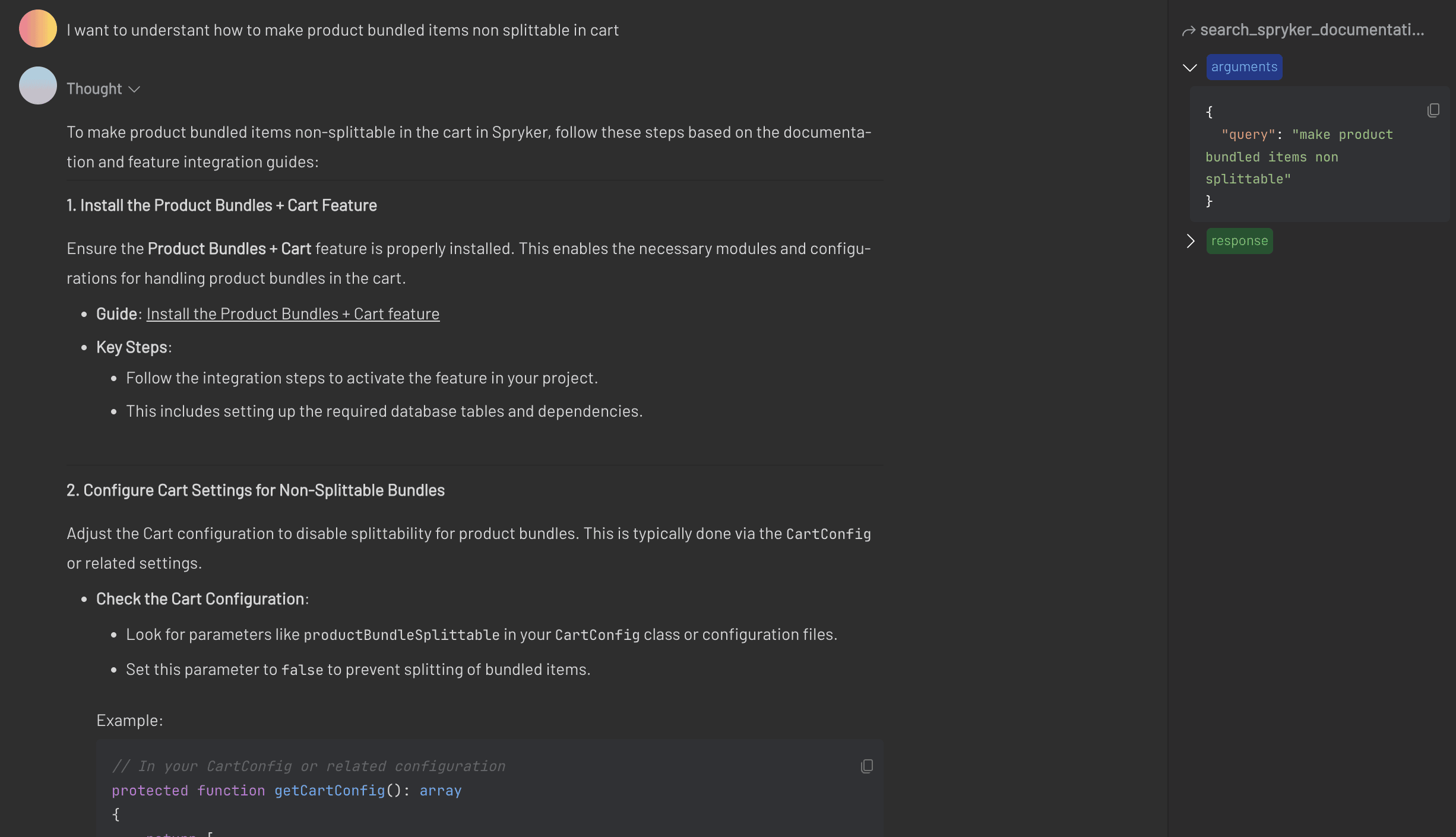 Example with Claude for docs
