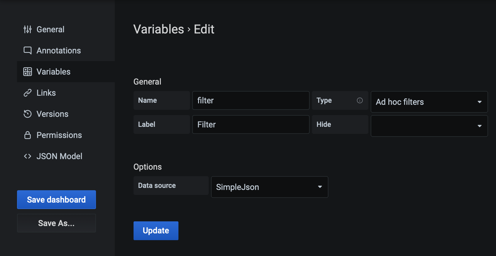 Dashboard Variable